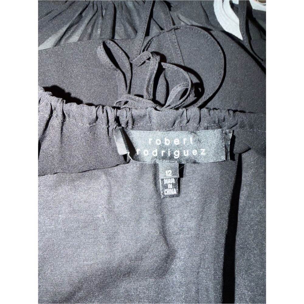 Robert Rodriguez Black Silk Chiffon Mirror Disc Embellished Layered Tank Top 12 - Picture 5 of 9